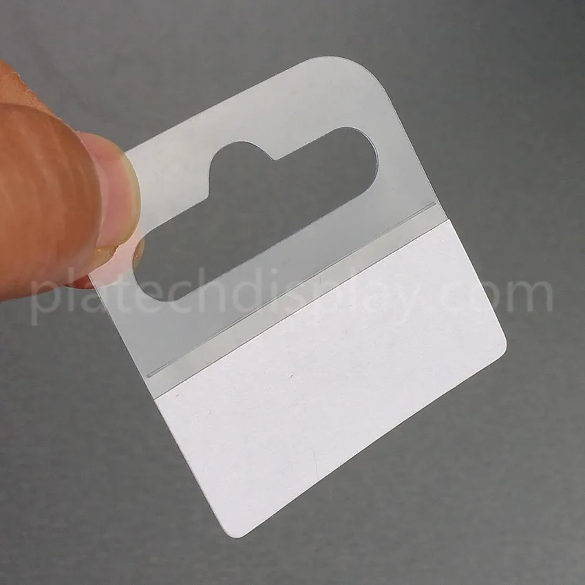 Plástico PVC PET Hang Hooks, Ganchos De Mercadoria, Saco De Caixa De Exibição Do Pacote, Cabides De Fita Adesiva, 400Pcs
