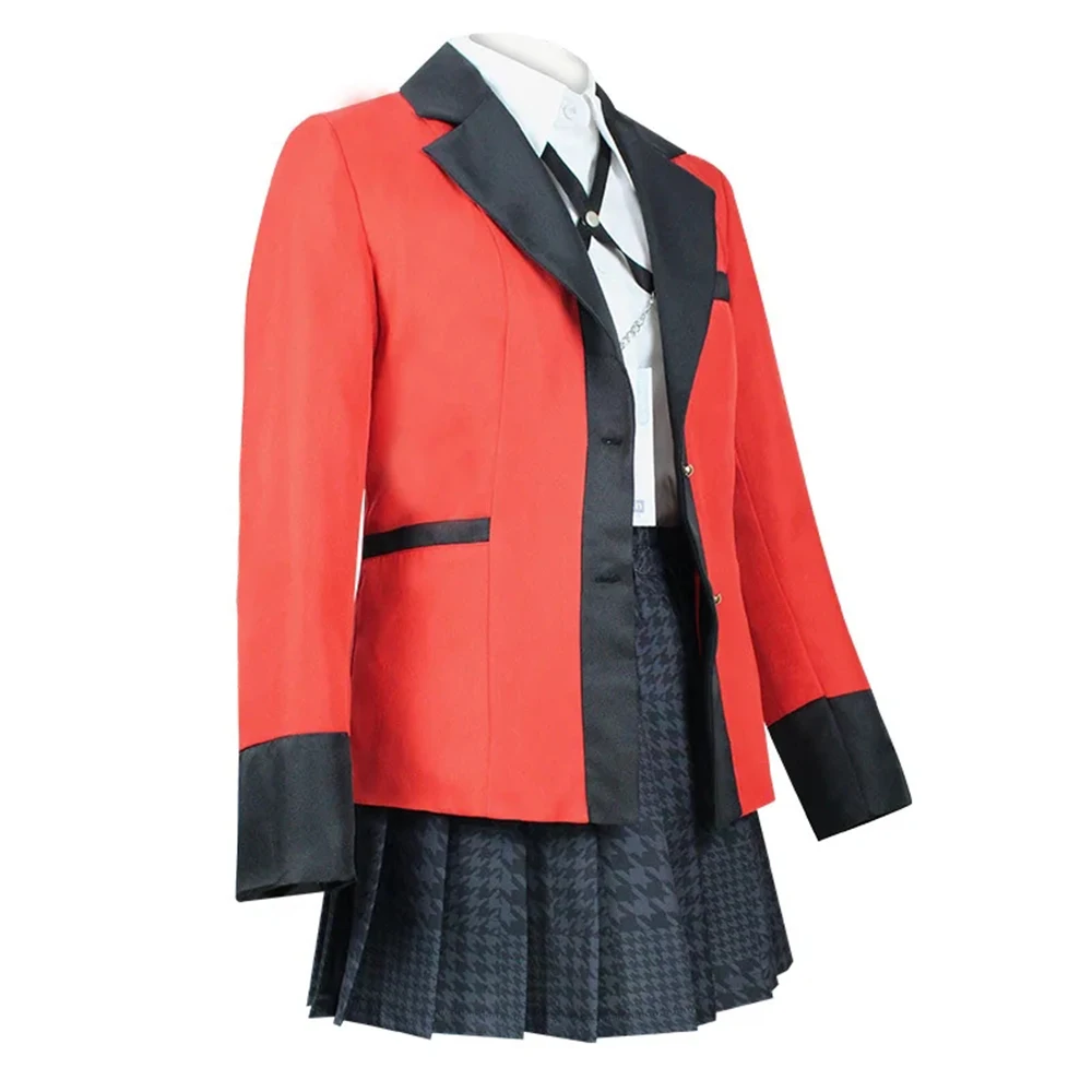 Anime KakeNAFTA Jabami Yumeko Cosplay Costume pour femme, perruque, joueur compulsif, école, jupe plissée, uniforme, Halloween Costumes