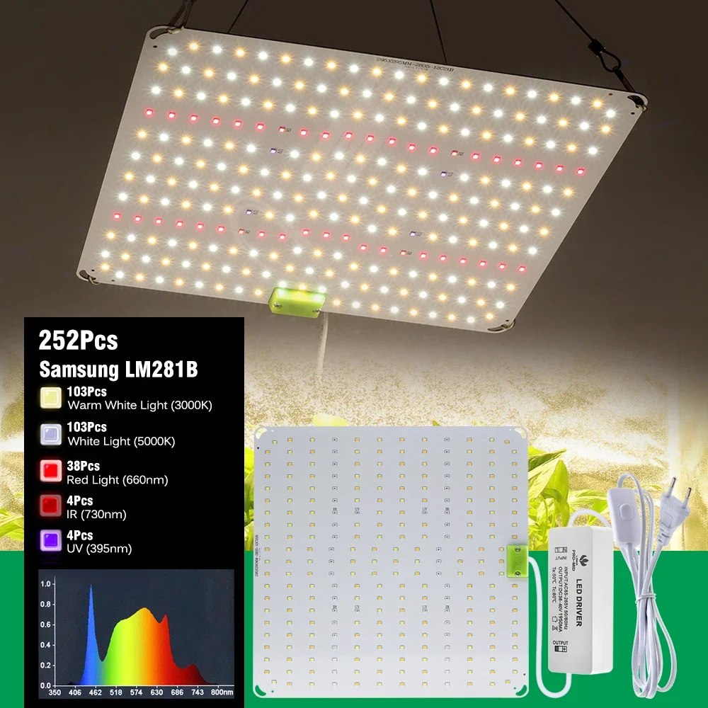 Imagem -03 - Plantas de Espectro Completo Crescem Luz Lâmpada Led Alta Ppfd Luz Solar Quantum Crescer Lâmpada Lm281b para Iluminação de Crescimento de Plantas Internas