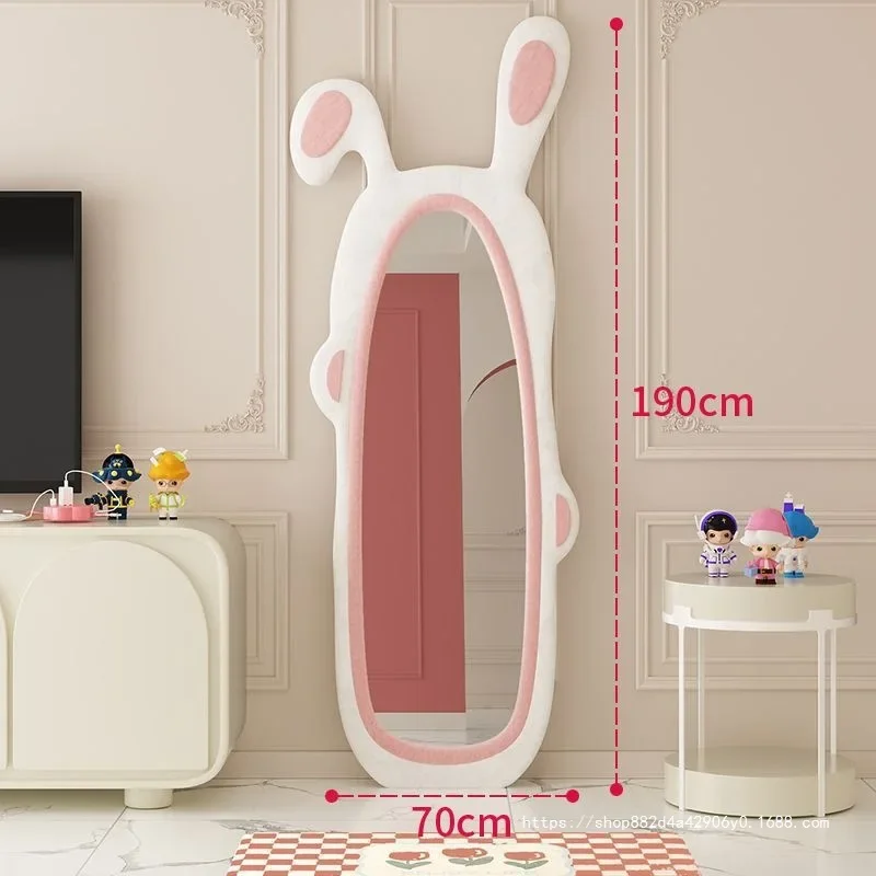 Cartoon rabbit full-body mirror, household light luxury full-length mirror, girls' bedroom special-shaped mirror 3