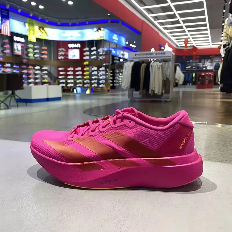 KI6902 Mens Adidas Racing Running Shoes Bright Pink Pure Ruby Red Bright Orange Sport Sneakers