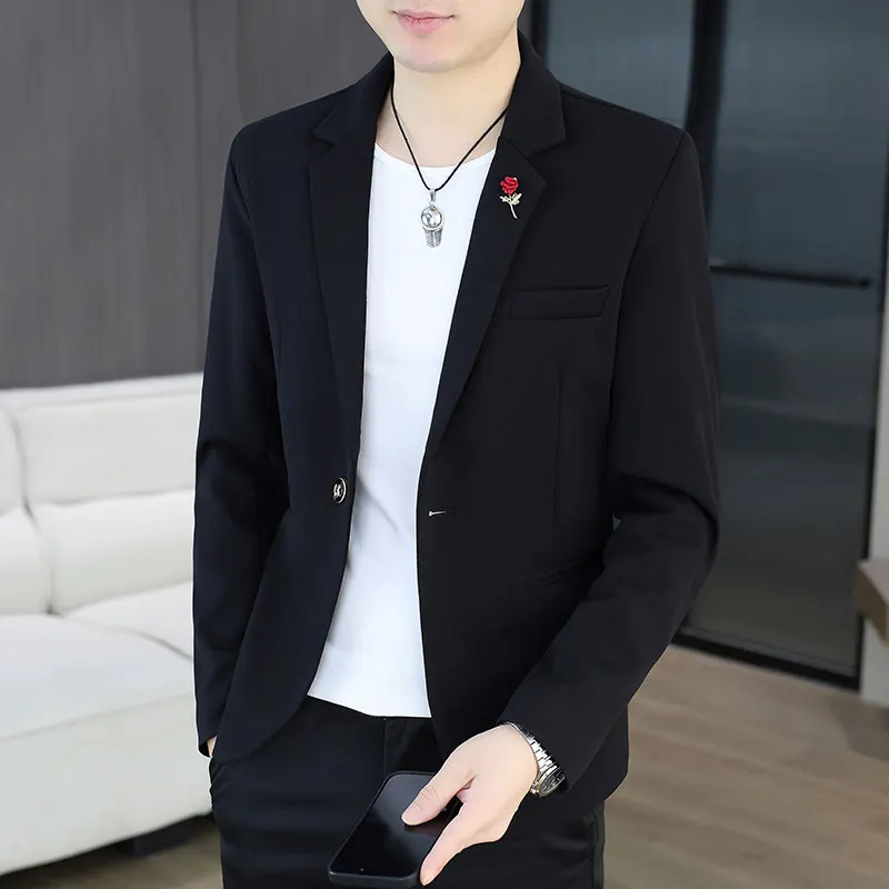 

Slim Fit Briti Casual Men's Suit Jaet Faionable Single-Breasted Spring Autumn Outerwear Polyester Fiber Long Sve