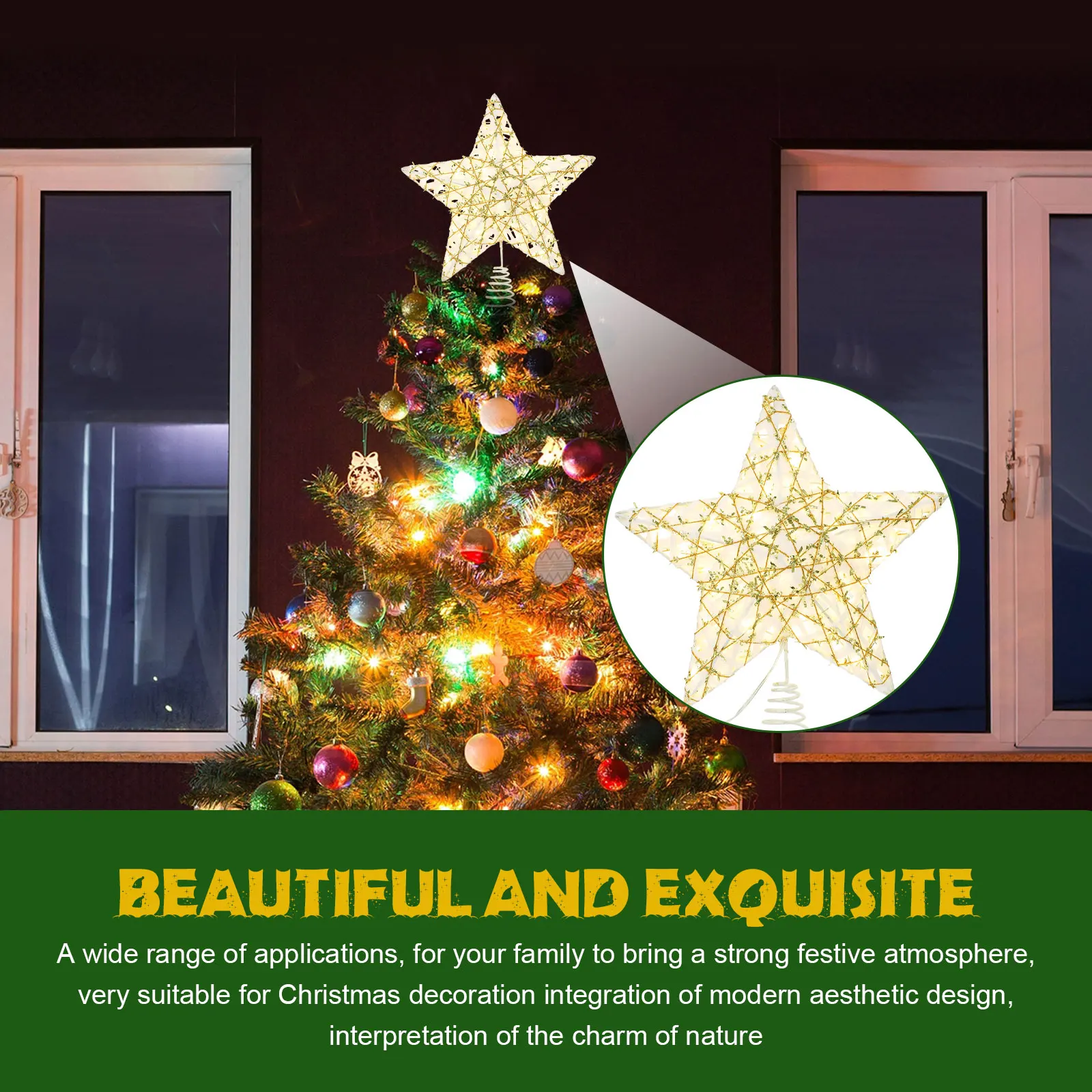 

Tree Top Star Decoration Treetop Christmas Topper Decorations for Decorate Ornament