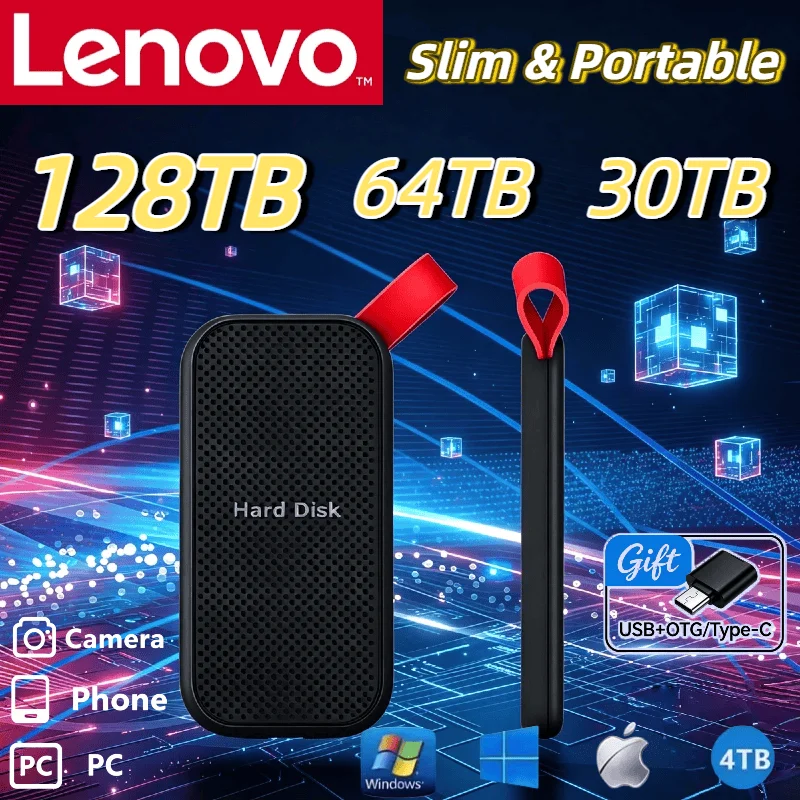 

Внешний портативный SSD-накопитель USB 3.1 для ноутбуков, PS5, телефонов, игровых консолей Lenovo E31, 1 ТБ, 4 ТБ, 8 ТБ, высокоскоростное мобильное хранилище