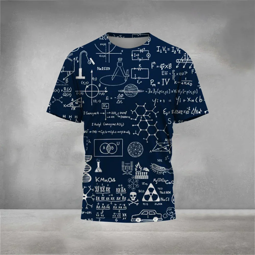 

Fashionable Mathematical formula Pictures For Men's T-Shirts Trend Digital Printing Casual Round Neck Short Sleeved