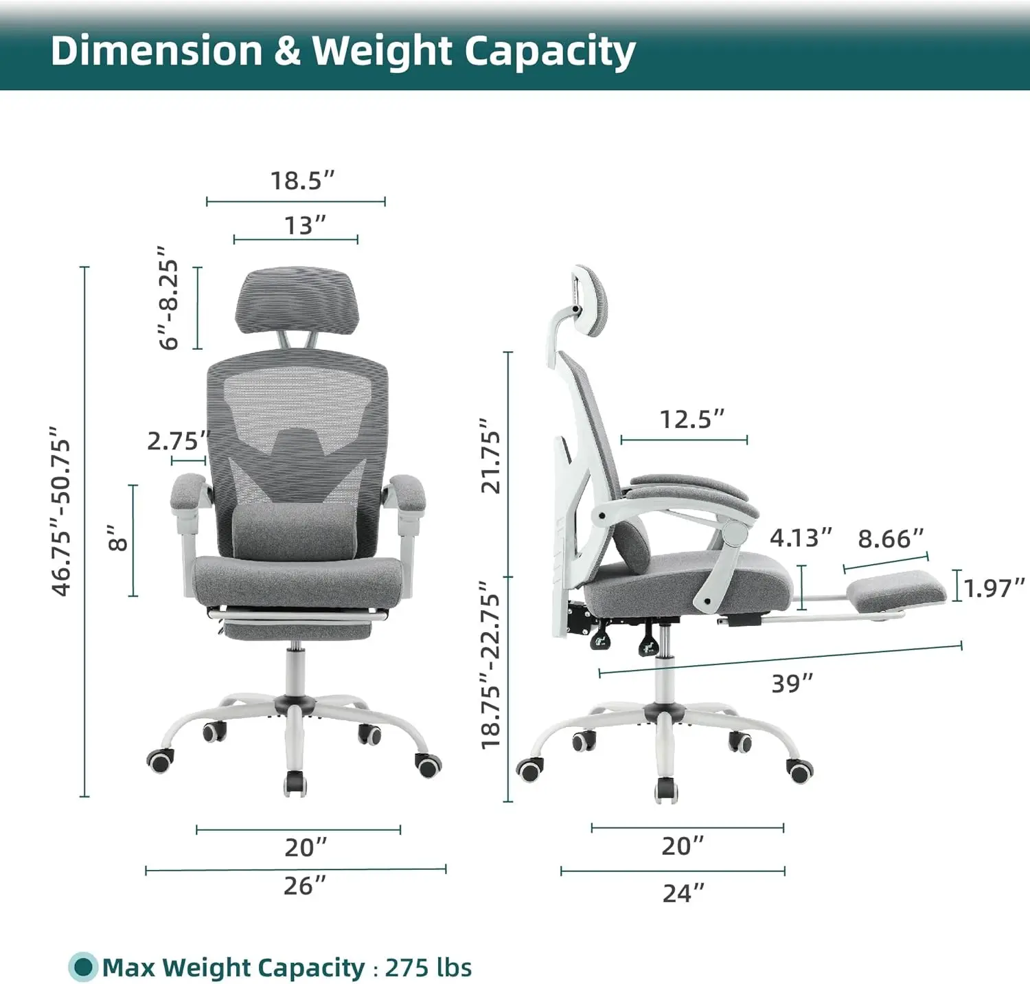 Office Computer Desk Chair, Gaming Chairs for Adults,Chairs with Wheels, Comfortable Lumbar Support, Comfy Arms