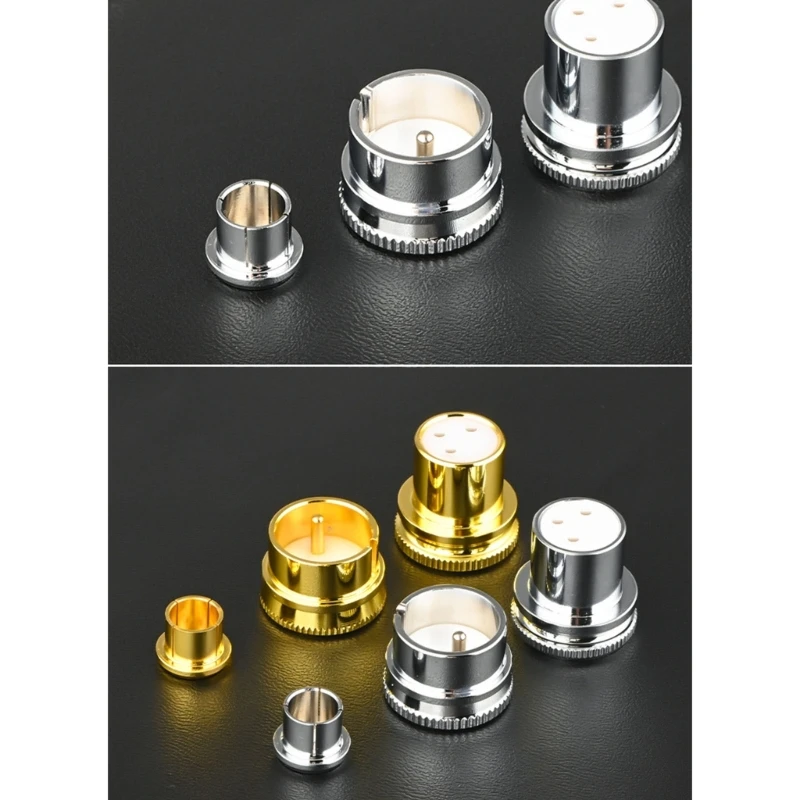 Covers Set with RCA Plug Cover Gold-plating/Rhodium-plating Noise Stoppers Dust-proof Shielding Protectors H8WD