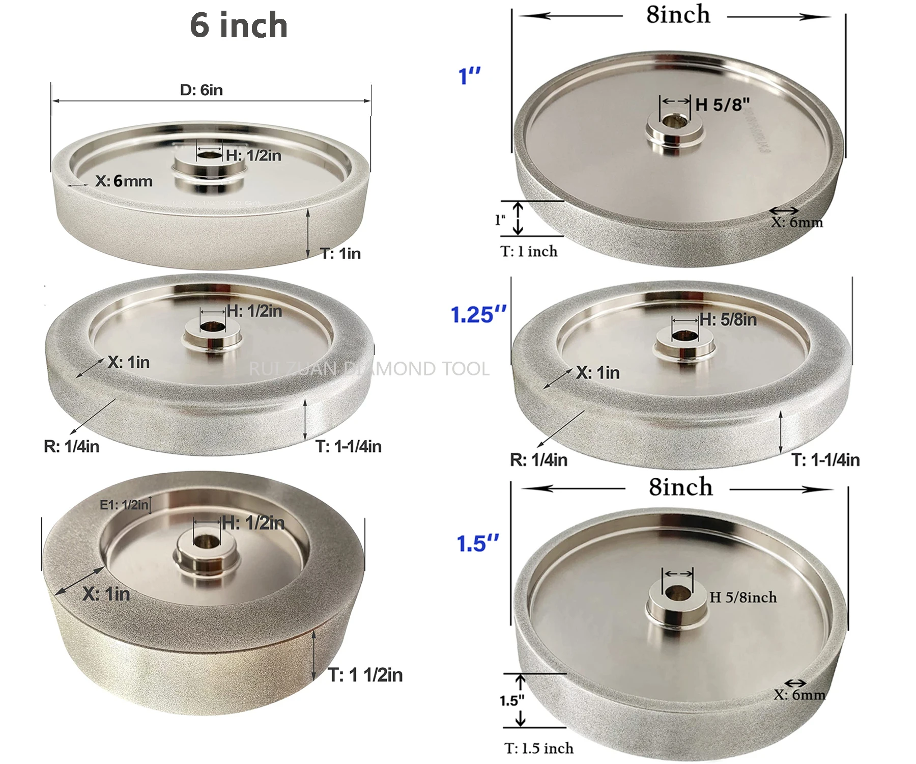 150mm 200mm CBN Grinding Wheel 6\'\' 8\