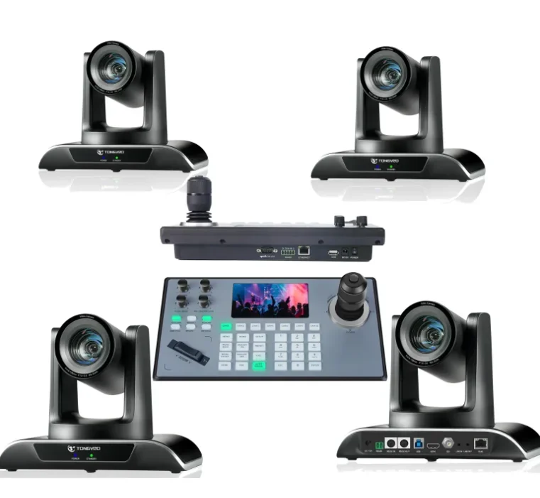 

Live Streaming 20X PTZ Conference Camera AI Tracking NDI Camera And 4D Joystick Controller For Church Streaming Broadcast