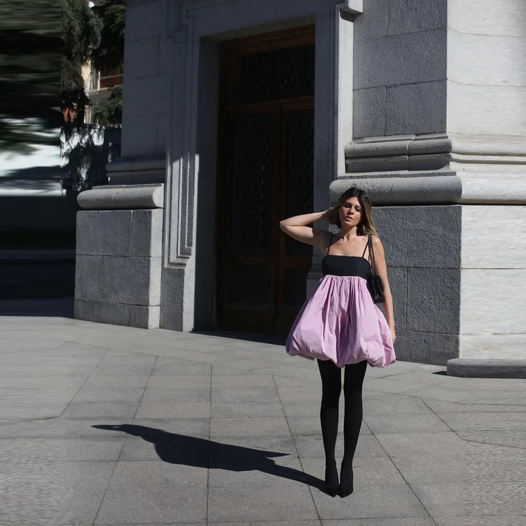 Vestido corto de satén con volantes para niña, minivestido moderno sin mangas con tirantes finos, para fiesta y club nocturno