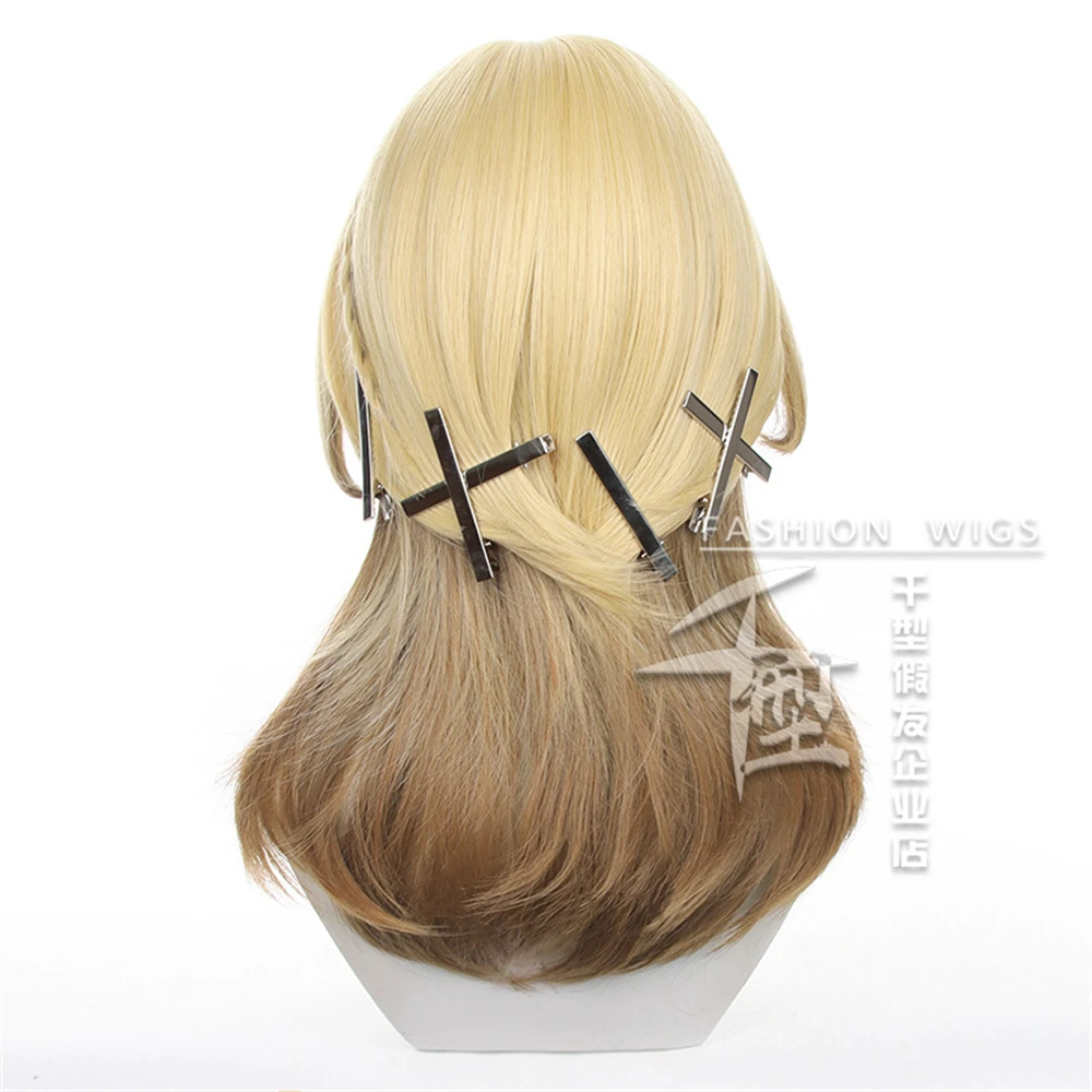 High Quality Kaveh Cosplay Wig Game Genshin Impact Kaveh Wig 50cm Long Linen Gold With Braid Heat Resistant Hair Wigs + Wig Cap