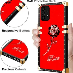 Bling Luxury Glitter Diamond Flower Phone Case For Samsung Galaxy S24 S23 S22 S21 Ultra Plus S20 FE A51 A72 A52 A33 A53 5G Cover