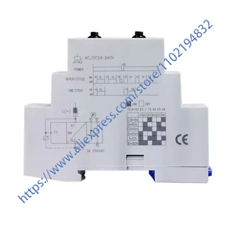 مزدوج مجموعة تكرار دورة DIN السكك الحديدية التقوية الوقت التتابع التيار المتناوب/DC24-240V المدخلات الموقت DHC19S-S