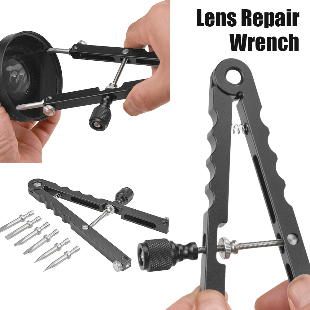 Lens Repairing Spanner Wrench 16-100mm Opening with 3 Types Tips Camera Lens Spanner Wrench for Ø37mm-86mm DSLR Camera Lenses