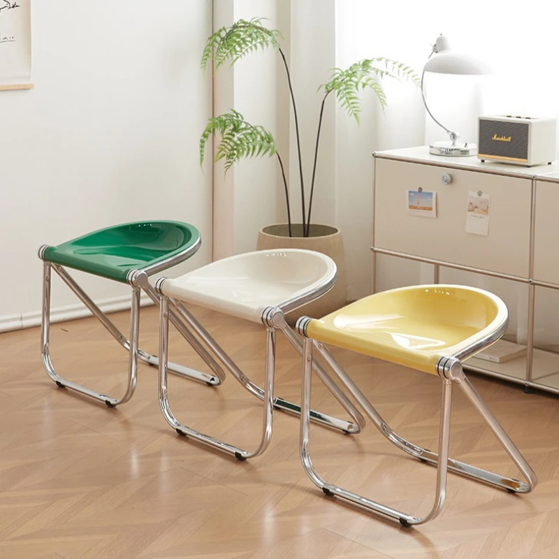 Folding dining chairs, simple household dining stools, crystal chairs, folding stools, acrylic transparent chairs,leisure stools