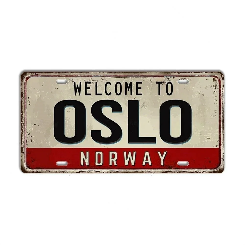 Finland Denmark Norway License Plate Landmark SWEDEN Front Vanity Tag City State Decorative Garage Club Bar Cafe Wall Decor