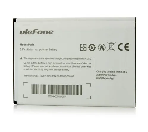 Ulefone Paris 2250mAh 100% Original Phone Replacement Battery Bateria  for   X Smart  Batterie Batterij