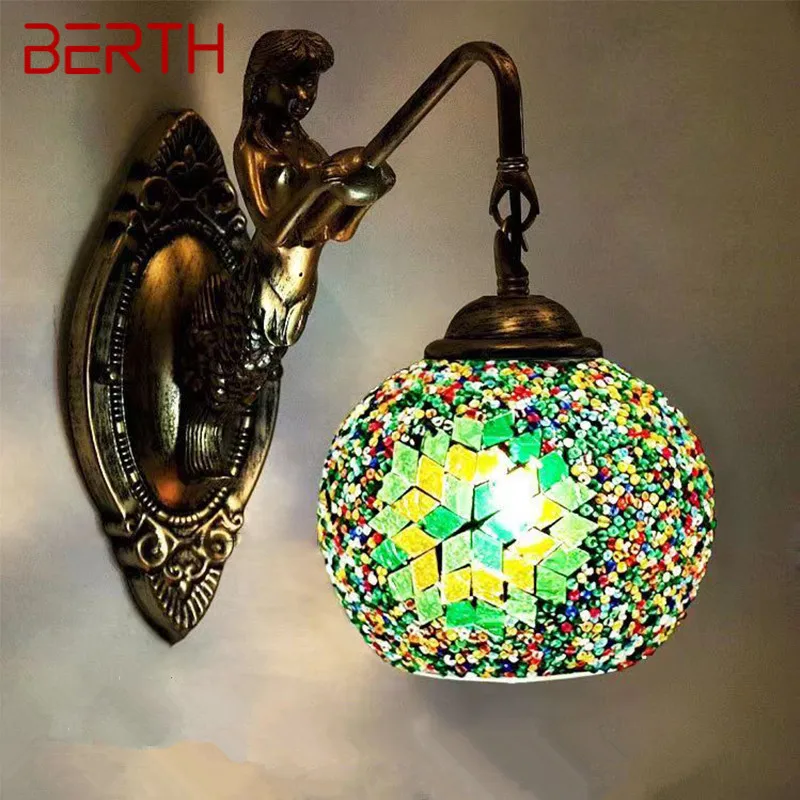 

BERTH Contemporary Mermaid Wall Lamp Personalized And Creative Living Room Bedroom Hallway Bar Decoration Light