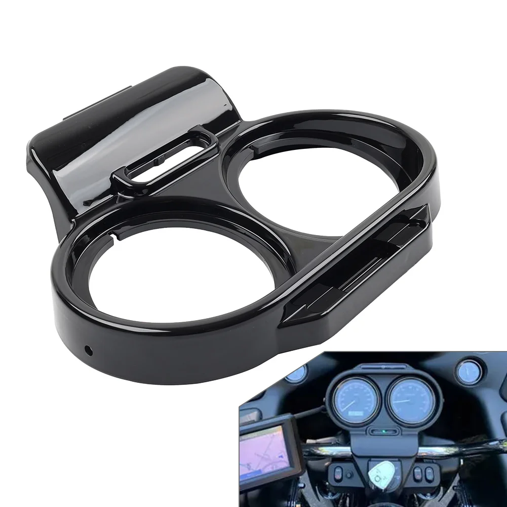 motorcycle-gauge-cover-nacelle-housing-fairing-black-for-harley-road-glide-1998-2013