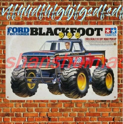 Metal Poster Vintage Rc Car Wall Deco Tin Sign Plaque Tamiya Blackfoot Boxart sign