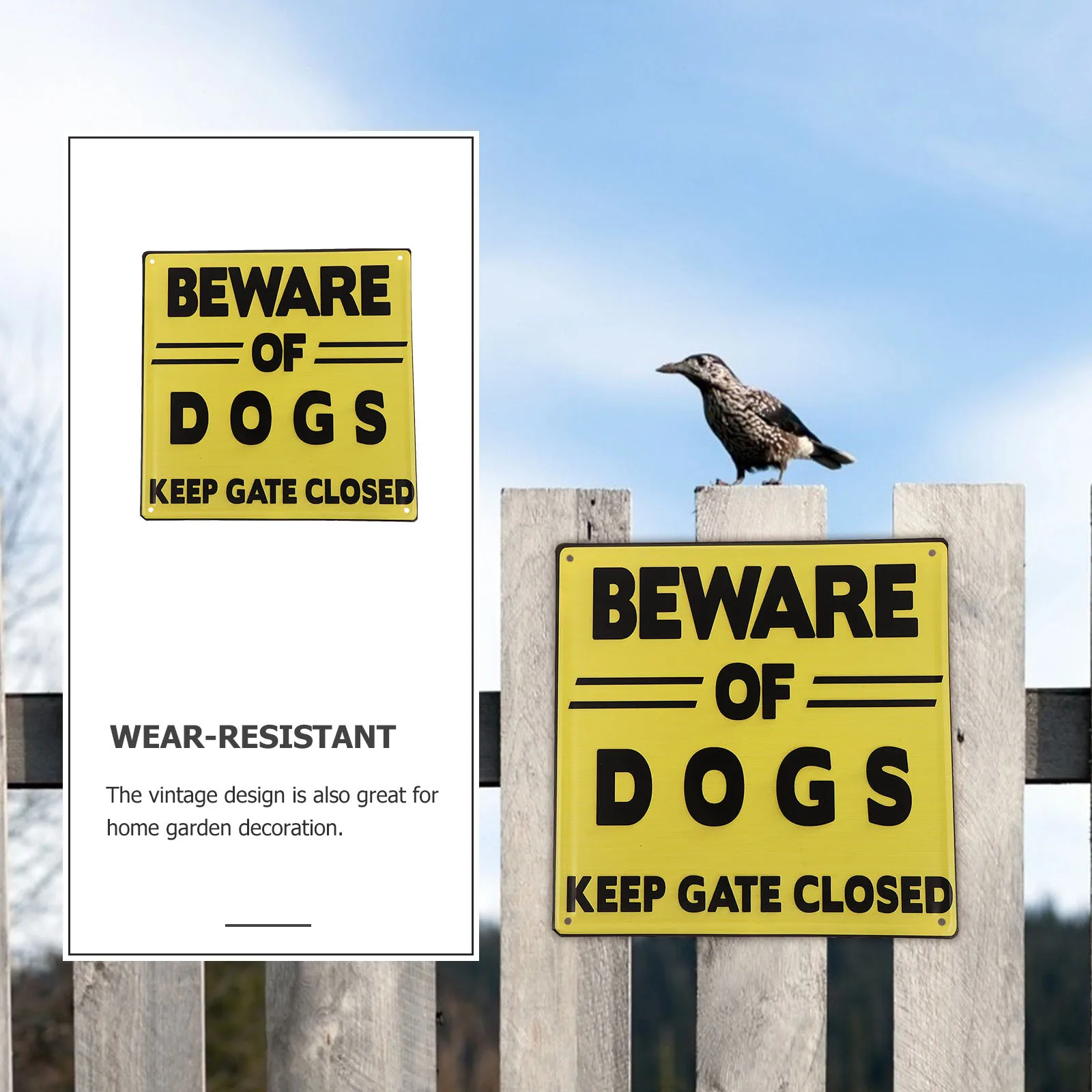 

Vintage Tin Painting Outdoor Ornaments Careful of Dogs Sign Beware Iron Sheet Signs for Fence