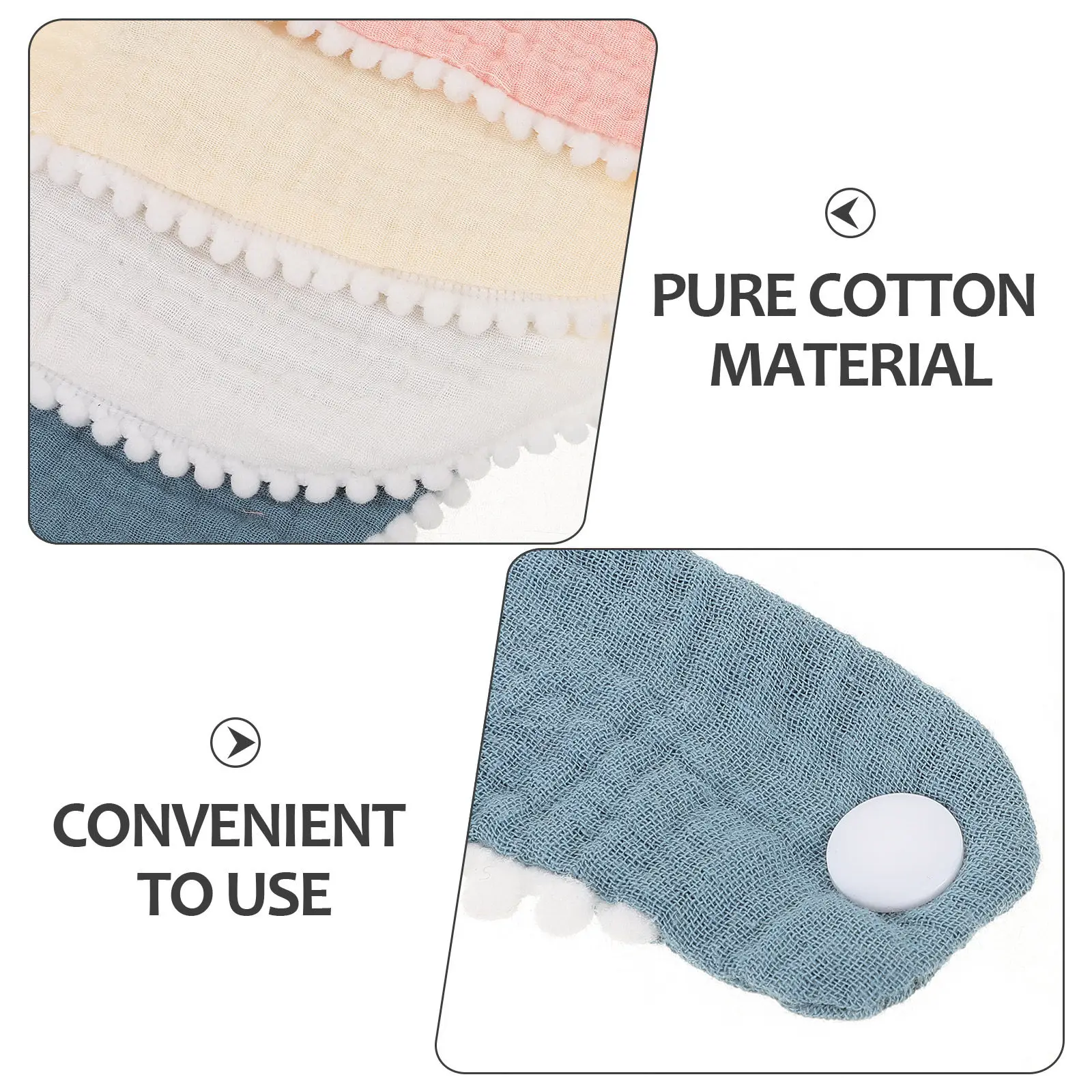 4Pcs Absorbent Cotton Gauze Baby Bibs Double Layer Bubble Muslin Drooling Bibs for Feeding Teething Newborns Infants Toddler