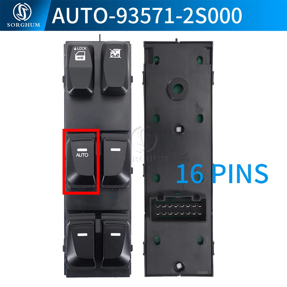 Left Power Master Window Switch Passenger Button For Hyundai IX35 Tucson 2010 2011 2012 2015 93571-2S000 93571-2S050 93576-2S000 5