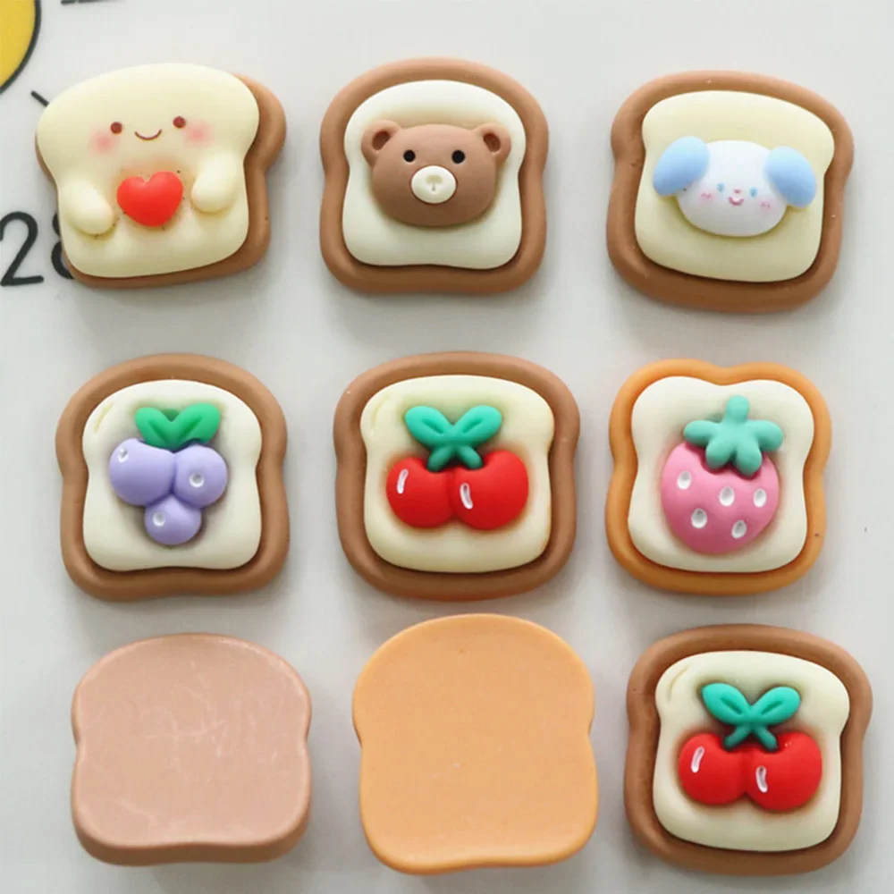 10 шт. Kawaii хлеб серии плоская задняя часть кабошоны из смолы для шпильки для скрапбукинга DIY ювелирные изделия ремесло украшения аксессуары