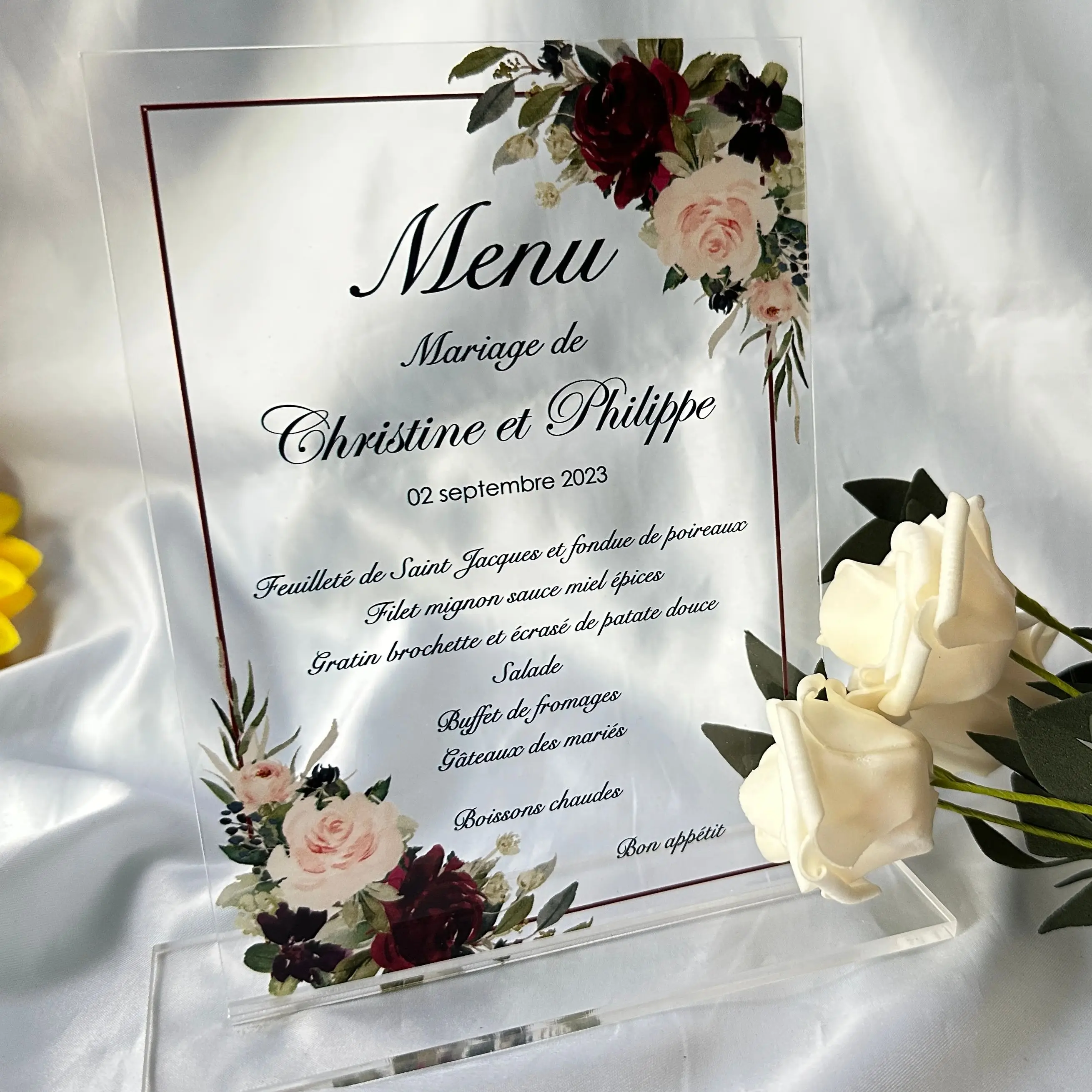 

10pcs Transparent Acrylic Menu Customized Acrylic Wedding Menu Acrylic Birthday Menu,Dinner Menu Card,Custom Invitation