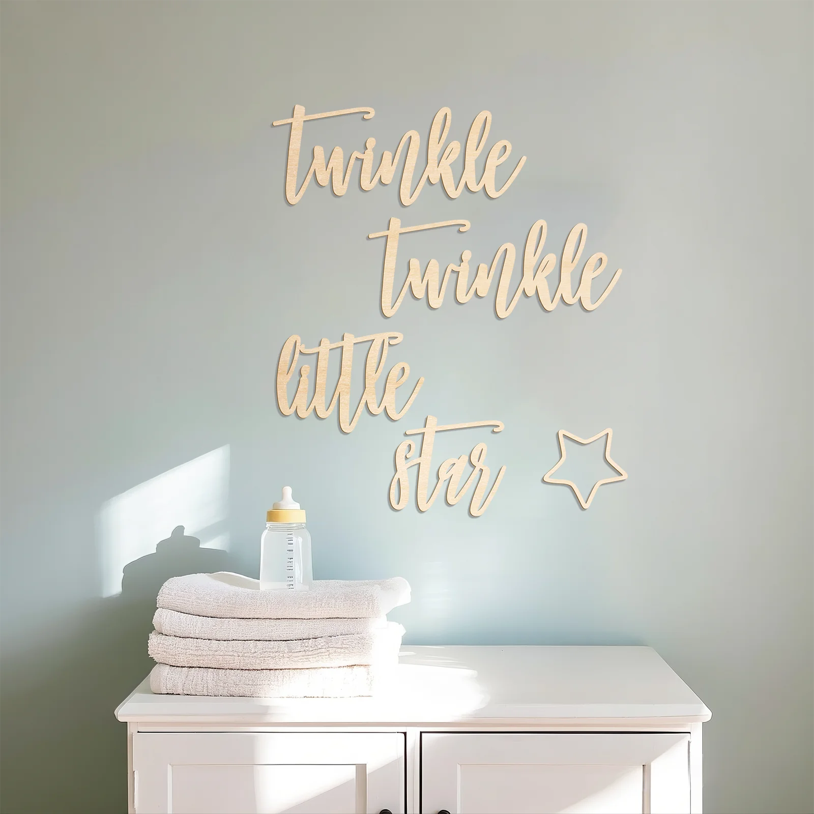 

Twinkle Twinkle Little Star Wooden Wall Sign - Nursery Decor, Kids Room Art, Baby Shower Gift, Reading Corner Decoration
