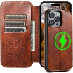 SUTENI Luxury Oil Wax Leather Magsafe Case for iPhone 16 Pro Max 12 13 Pro 14 15 Plus Wireless Charging Flip Cover Wallet Case