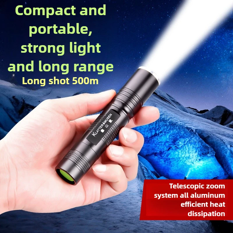 High-brightness Flashlight, Rechargeable, Compact and Portable, for Home and Outdoor Use, Mini Aluminum Alloy S5 Lighting Lamp