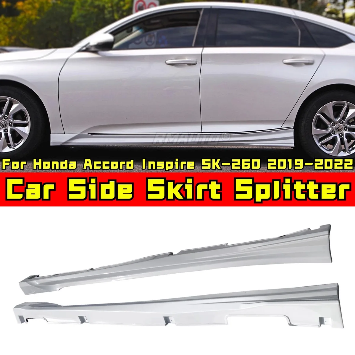 Accord Car Side Skirt Lip White SK-260 Style Side Skirt Splitter Body Kit For Honda Accord Inspire 2019-2022 Car Accessories