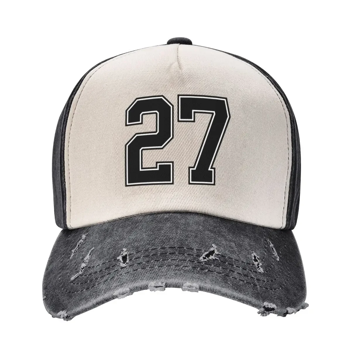 Black Number 27 lucky sports jersey twenty seven Baseball Cap Hat Baseball Cap Sun Hat For Children Trucker Hats For Men Women's