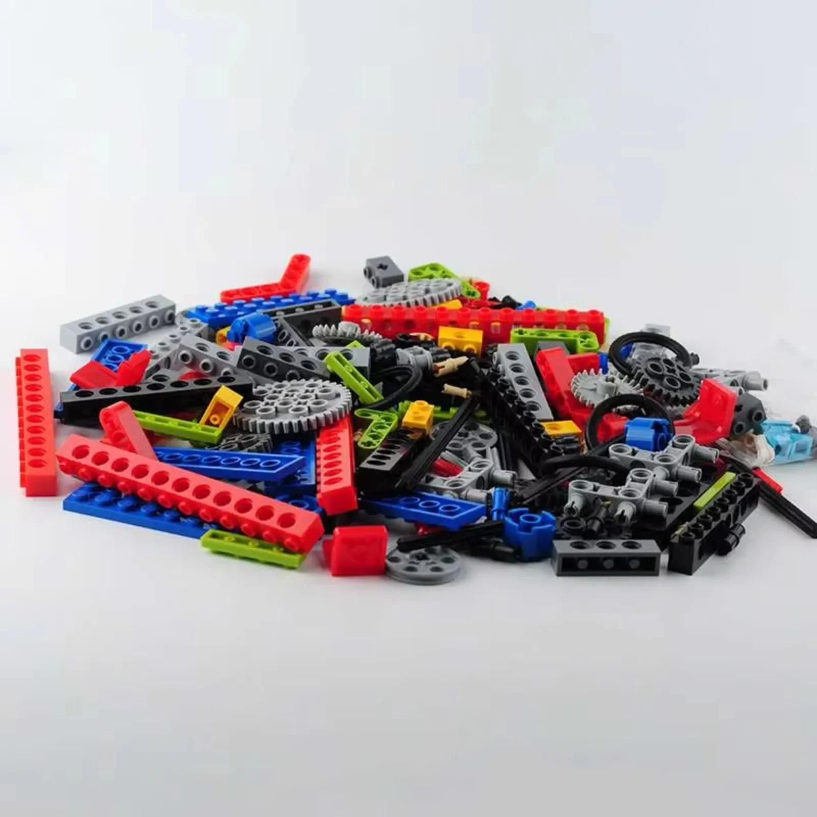 Juego de estante de engranajes técnicos MOC de 182 Uds para modelos de energía mecánica compatibles con legoeds con varillas de empuje y neumáticos de color aleatorio