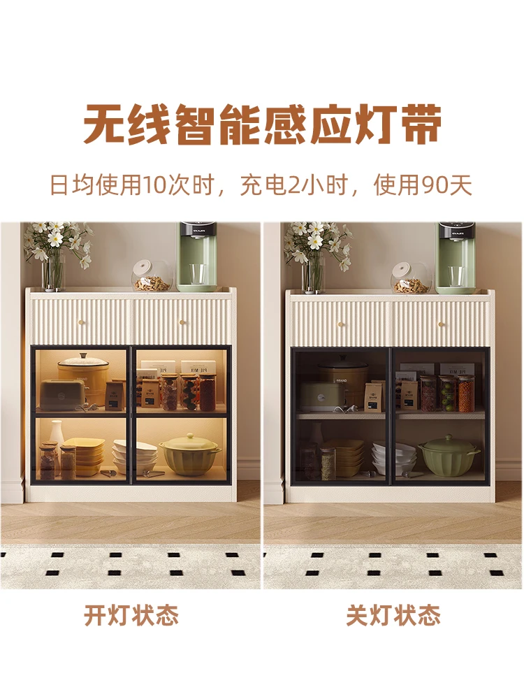 Slate dining side cabinet light luxury high-end locker large capacity deepening storage cabinet household French tea cabinet kit