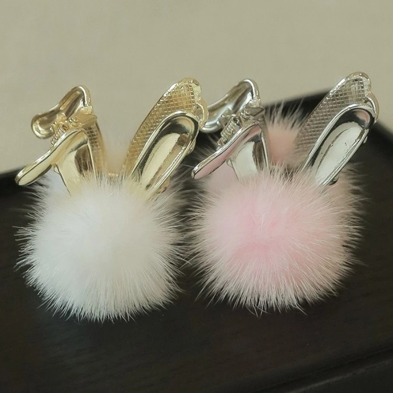 Plush Small High Ponytail Hair Claw Clamp Hair Fixed Hair Grab Clip Elegant Women Headwears Accessories Girls Gifts Solid Color