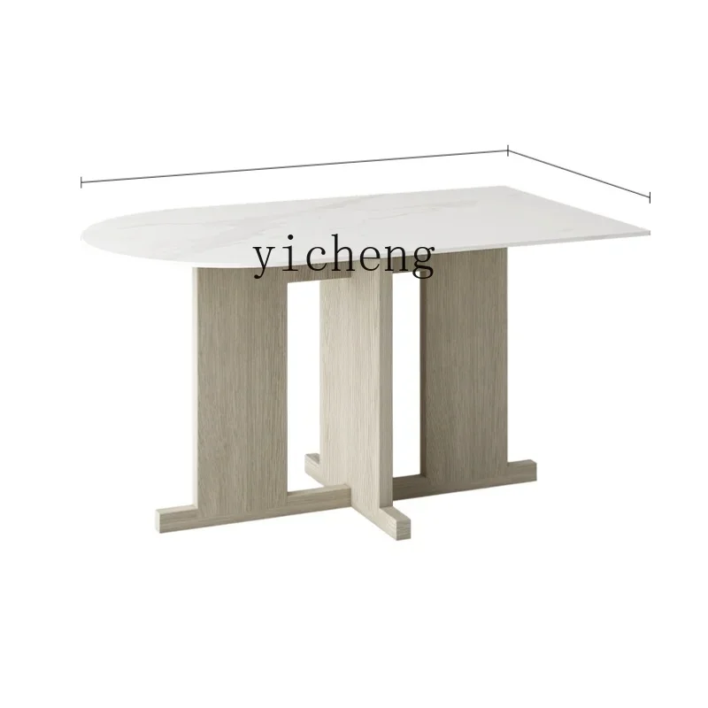 

Tqh Stone Plate Nordic Light Luxury and Simplicity Modern Small Apartment Home High-Grade Dining Table