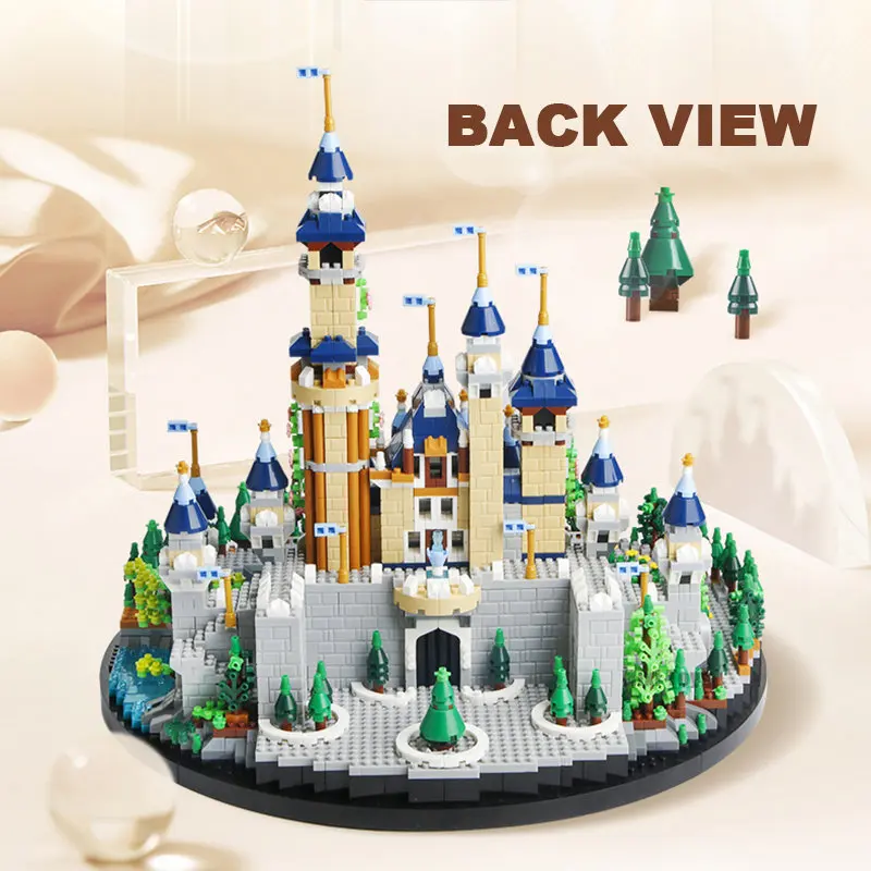 6180PCS Magic Castle Sakura House Building Blocks City Street Model With LED Lights Mini Bricks Toys Children's Christmas Gifts - view 5