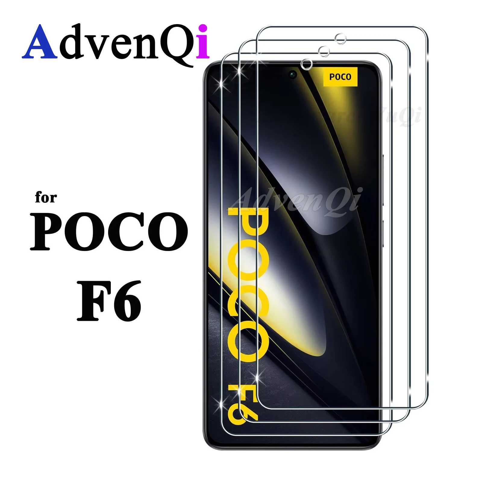 For POCO F6 Screen Protector Xiaomi, Tempered Glass HD Crystal 9H High Aluminum Transparent Clear Anti Scratch Case Friendly