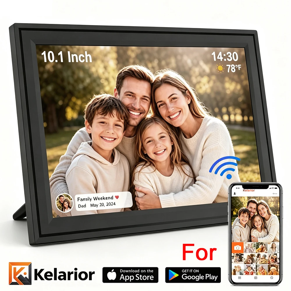 Digital Photo Frame Wifi - 10,1 inch digitaal fotolijstje met IPS