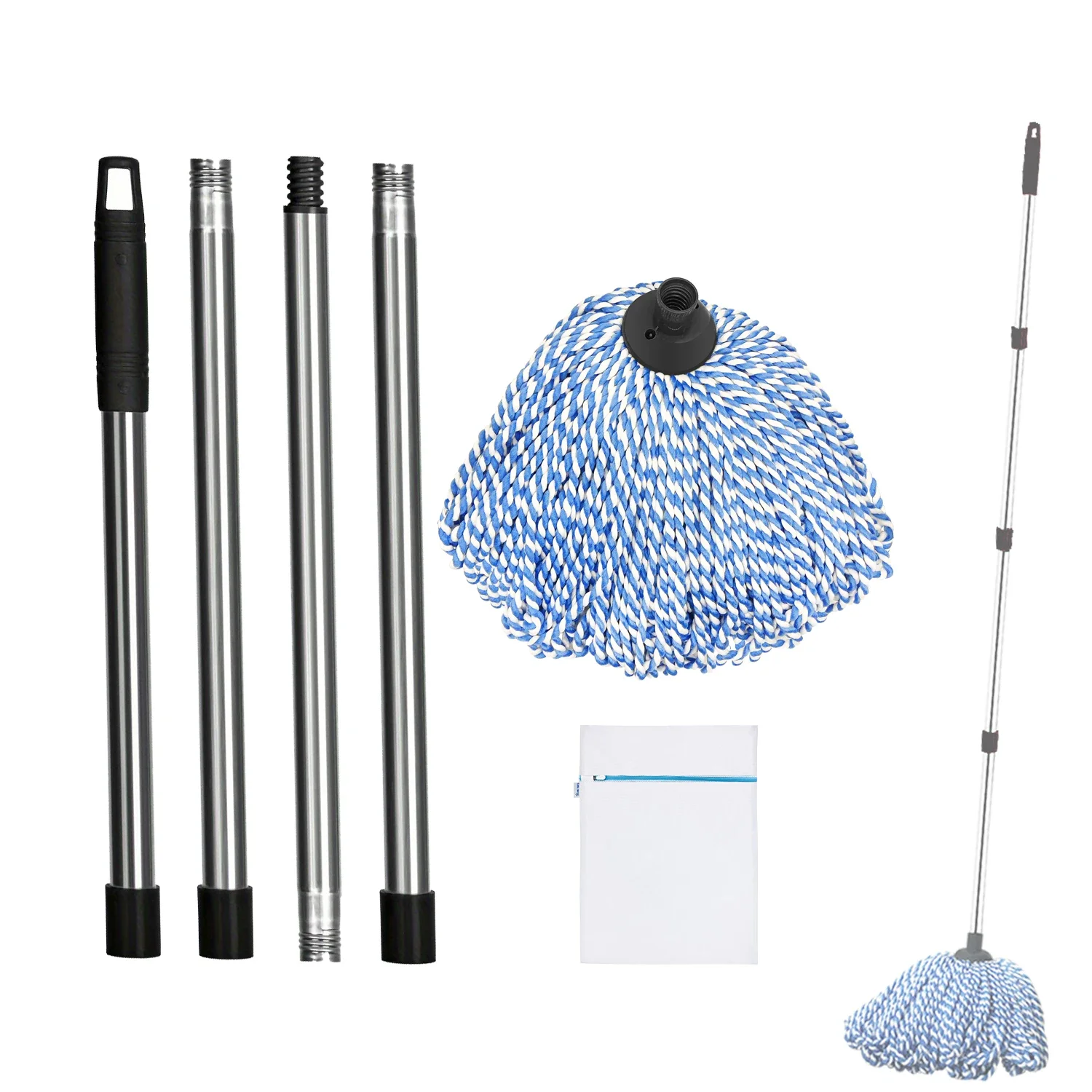 

Mop for Floor Cleaning, 2 Pcs Cotton String Wet Mops Replacement Head Refill Compatible with Microfiber Cloth Mop & Mops Handle