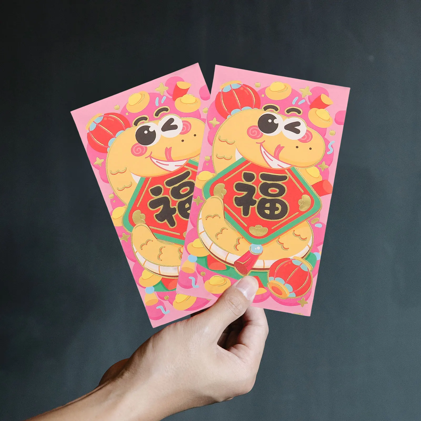 

18Pcs Cartoon Red Envelopes Sturdy Iridescent Paper Chinese New Year Money Holders Festive Gift Giving Multipurpose Use
