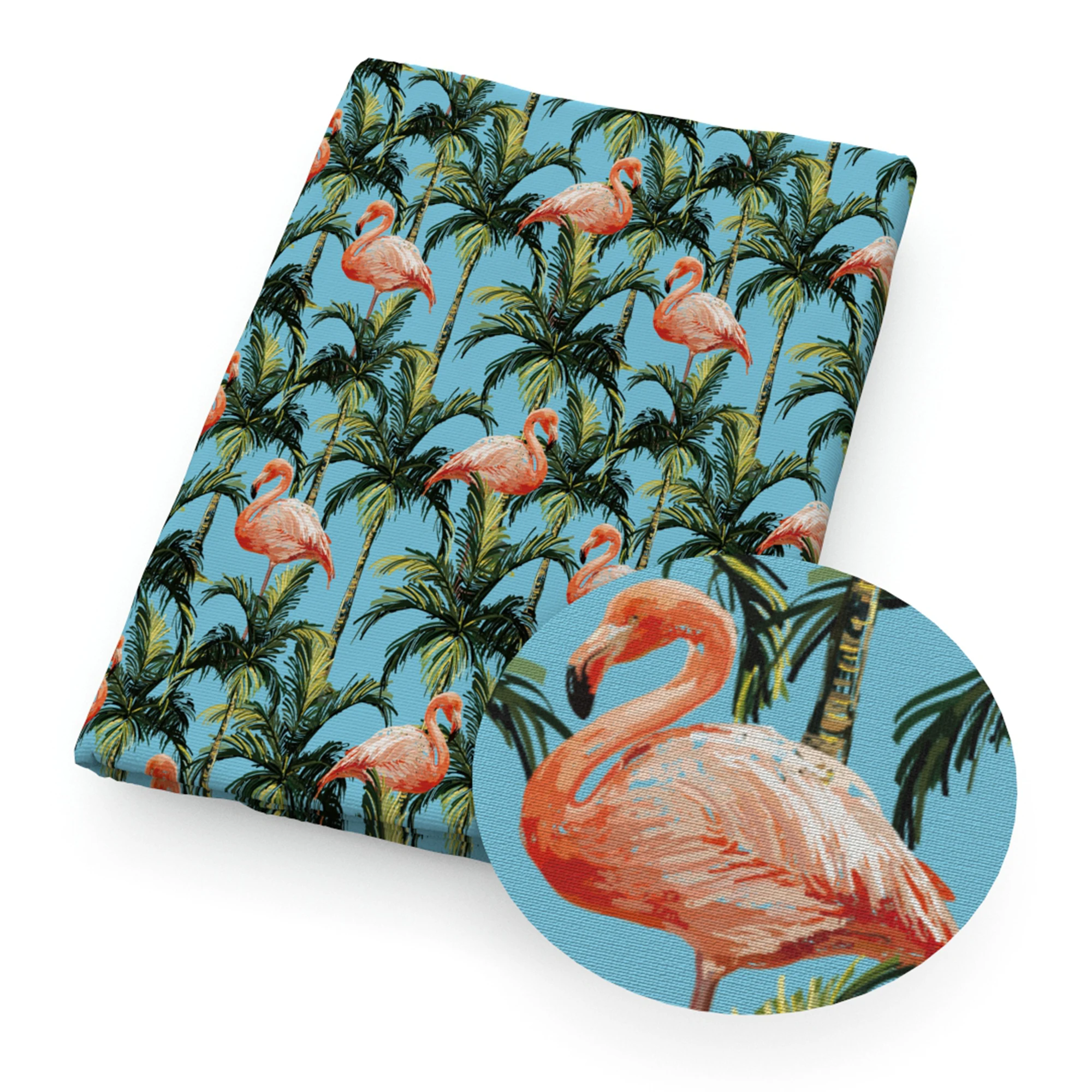 50*45cm Flamingo Polyester Cotton Precut Quilting Fabric Squares Sheets For Sewing Quilting Crafting Hand Sewing DIY Doll Fabric