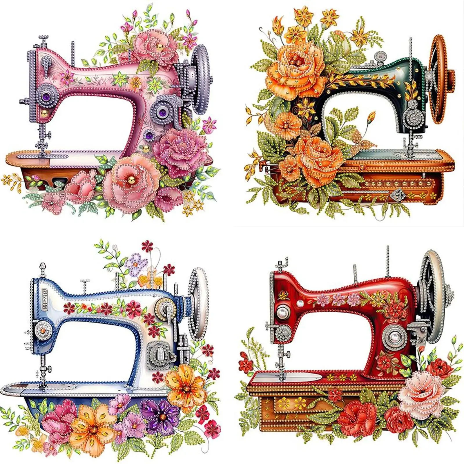 

4pcs Partial Drill Diamond Art Kits Special Shaped Rhinestones 30x30cm Crystal Rhinestone Paintings Home Wall Decor