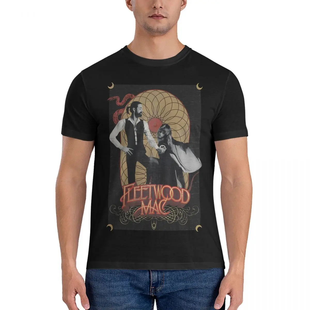 Leisure Rumours - Tour T-Shirts for Men Round Collar Pure Cotton T Shirt Fleetwood Mac Short Sleeve Tee Shirt 4XL 5XL Clothes