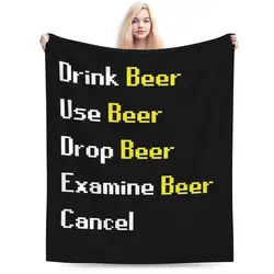 Runescape Beer Interaction Blankets Soft Warm Flannel Throw Blanket Cover for Bed Living room Picnic Travel Home Sofa