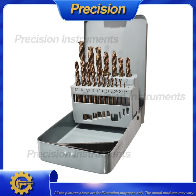 2026 HSS Cobalt Twist Drill Bits Set 19pcs High Speed Steel Jobber Length Drills for Metal Wood Cutting Precision Tools in