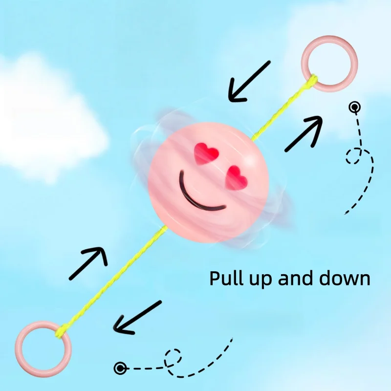 5Pcs Creativity Kids Whistle Pull String Flying Ball Toys Decompression Hand-Eye Coordinated Exercise Indoor outdoor Puzzle Toys