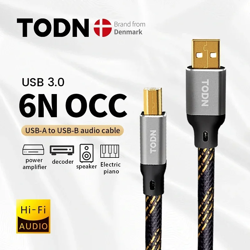 TODN – câble USB dac 6N de haute qualité, pour données audio et numérique